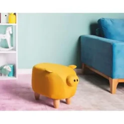 Beliani PIGGY - Hocker - Geel - Polyester Discount