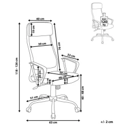 Beliani PIONEER II - Bureaustoel - Zwart - Polyester New