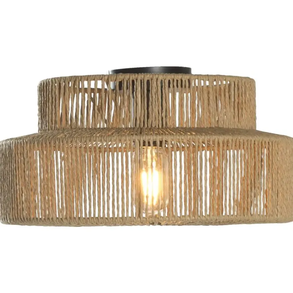 Leen Bakker Plafonniere Willow - naturel papier - E27 - 18xØ35 cm Clearance