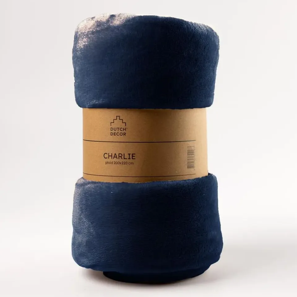 Sierkussen.nl Plaid Charlie - Insignia Blue - 200x220 cm Outlet