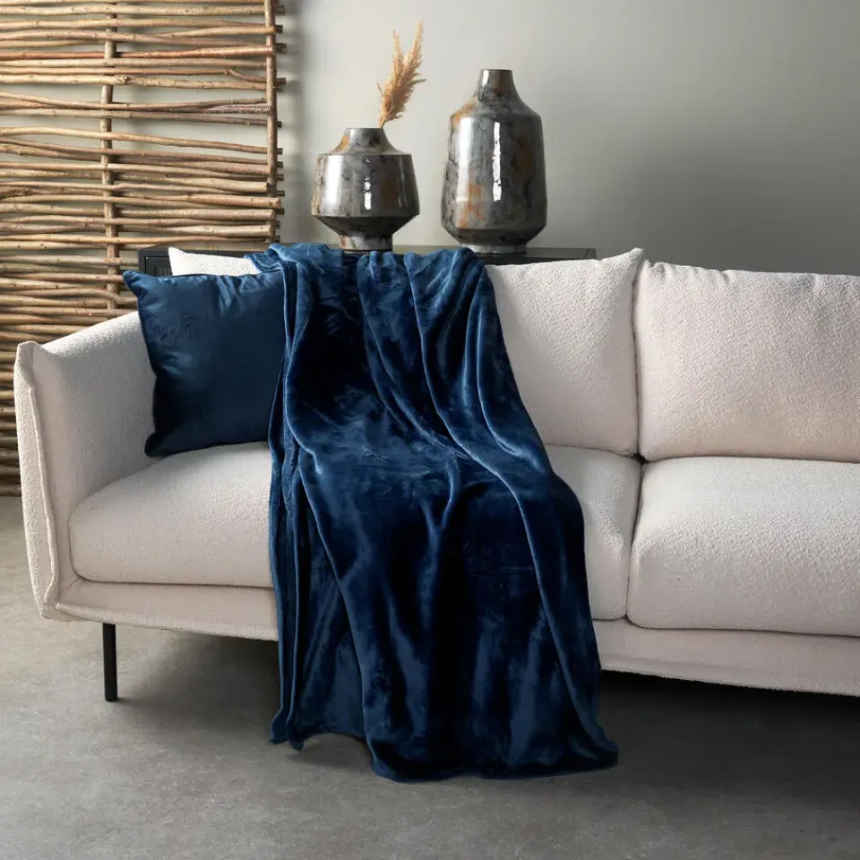 Sierkussen.nl Plaid Charlie - Insignia Blue - 200x220 cm Outlet