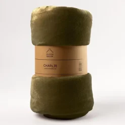 Sierkussen.nl Plaid Charlie - Military Olive - 200x220 cm Sale