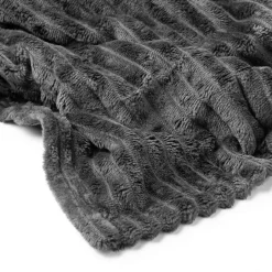 Sierkussen.nl Plaid Marthy - Charcoal Gray - 140x180 cm Discount