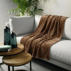 Sierkussen.nl Plaid Marthy - Tobacco Brown - 140x180 cm Clearance