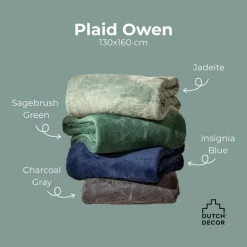 Sierkussen.nl Plaid Owen - Insignia Blue - 130x160 cm Outlet