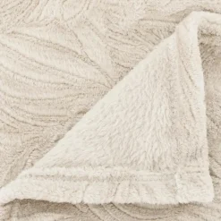 Atmosphera Plaid/bankdeken Leafes - beige - 180 x 230cm - polyester Hot