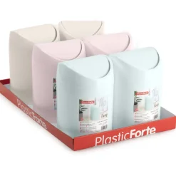 PlasticForte Mini prullenbakje - roze - kunststof - aanrechtmodel