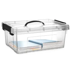 PlasticForte Opbergbox met deksel - grijs - 12.5L - kunststof Outlet
