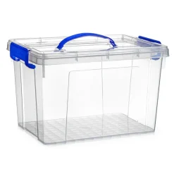 PlasticForte Opbergbox met deksel - blauw - 11L - kunststof Online