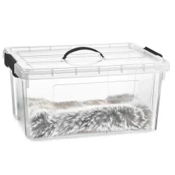 PlasticForte Opbergbox met deksel - grijs - 34L - kunststof Hot