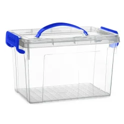 PlasticForte Opbergbox met deksel - blauw - 6L - kunststof New