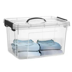 PlasticForte Opbergbox met deksel - grijs - 18.5L - kunststof Clearance