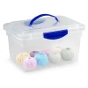 PlasticForte Opbergbox met deksel - blauw - 9L - kunststof Discount