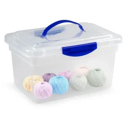PlasticForte Opbergbox met deksel - blauw - 9L - kunststof Discount