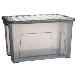 PlasticForte Opbergbox met deksel - grijs - 47L - kunststof Online