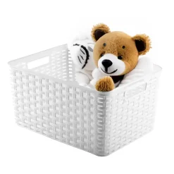 PlasticForte Opbergmand - Kastmand - rotan kunststof - wit - 18 L New