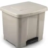 PlasticForte Pedaalemmer - 2-vaks - beige - 35L