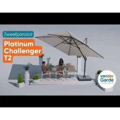 Platinum Challenger T2 zweefparasol premium - 3,5x2,6 m. - Champagne Best