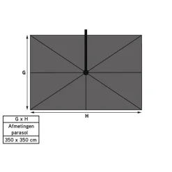 Platinum Challenger vierkante parasol T1 Premium 3,5x3,5 m - Manhattan Sale
