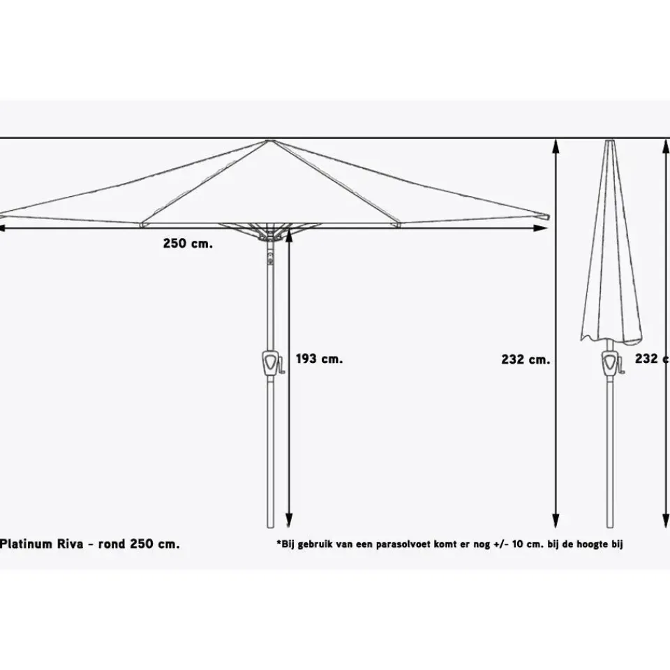 Platinum Parasol Riva Ø250 cm Ecru New