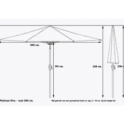 Platinum Parasol Riva Ø300 cm Ecru Discount
