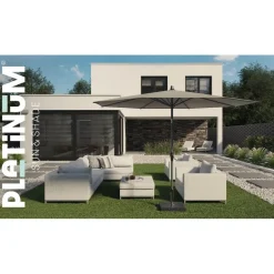 Platinum Riva stokparasol 3 m. rond - Teak Antraciet Best