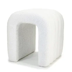 Giga Meubel Poef Bouclé Beige - Zithoogte 45 cm - Japandi Stijl Hot