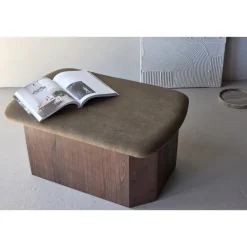 Fjôrd Poef Bruin Stof - 59x88x42cm - Todd New