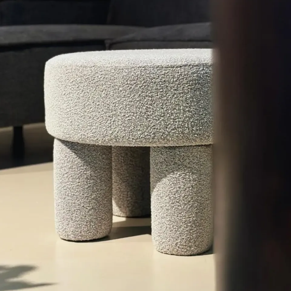 HomeMixx Poef Demi - Bouclé Naturel Outlet