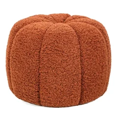 Nordlys Poef met terracotta krullen en houten basis Online