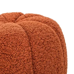 Nordlys Poef met terracotta krullen en houten basis Online