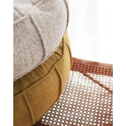 Arabic House Poef Rond - Teddy Geel - Zitkussen - 60x60x20cm - Vintage Sale