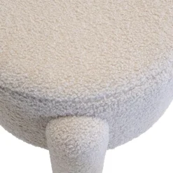 Giga Meubel Poef Taupe Bouclé - 44x44x42cm - Yara Sale