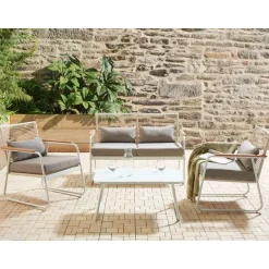 Beliani POMONTE - Tuinset 4-zits - Wit - Staal Best