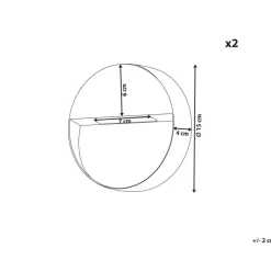 Beliani POMPTON - Wandlamp set van 2 - Zwart - Aluminium Clearance