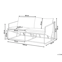 Leen Bakker PONTE - Tweezitsbank - Grijs - Staal