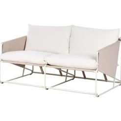 Leen Bakker PONTE - Tweezitsbank - Taupe - Staal Clearance