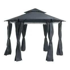 Beliani PORTEL - Tuinpaviljoen - Grijs - Staal Sale