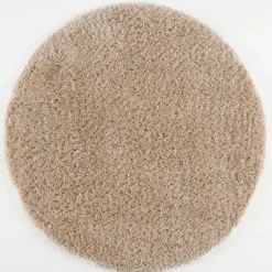 Muratap Porto Rond Soft Fluffy Vloerkleed Hoogpolig Effen Beige - 120 CM ROND Best