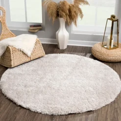 Muratap Porto Rond Soft Fluffy Vloerkleed Hoogpolig Effen Licht Grijs - 150 CM ROND New