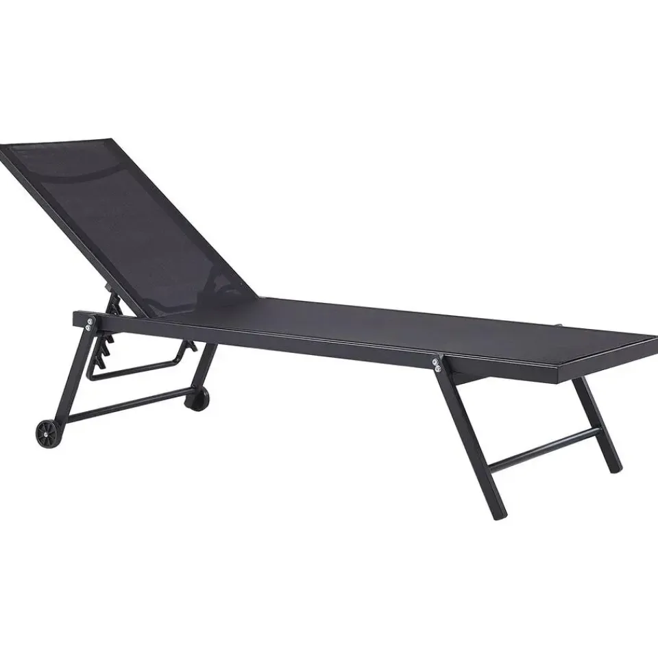 Beliani PORTOFINO - Strandstoel - Zwart - Aluminium Online