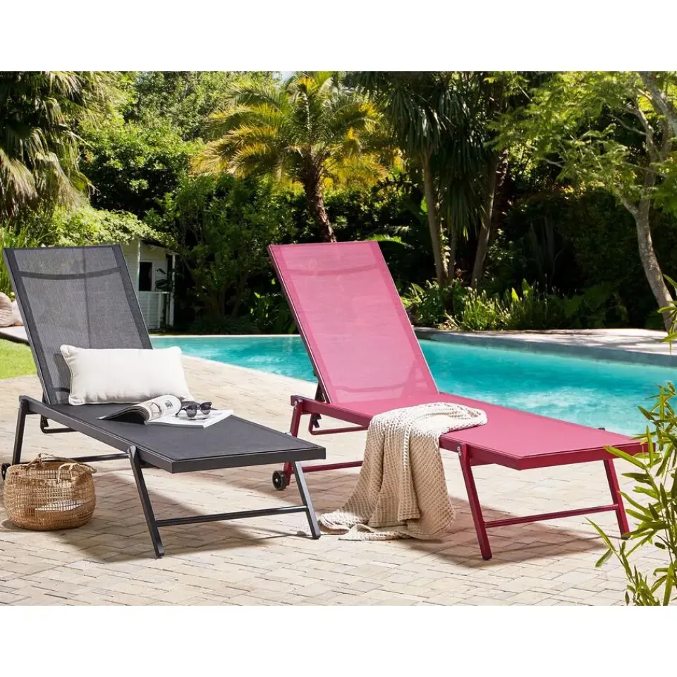 Beliani PORTOFINO - Strandstoel - Zwart - Aluminium Online