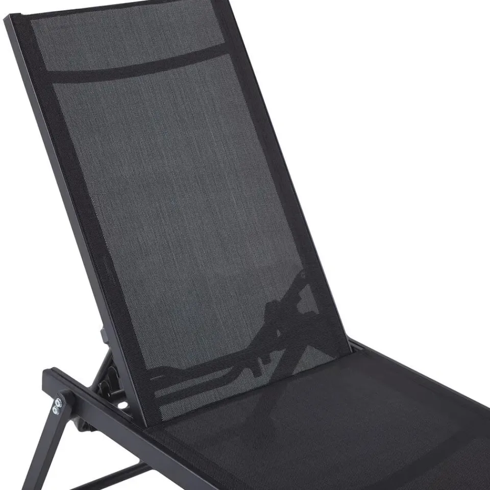 Beliani PORTOFINO - Strandstoel - Zwart - Aluminium Online