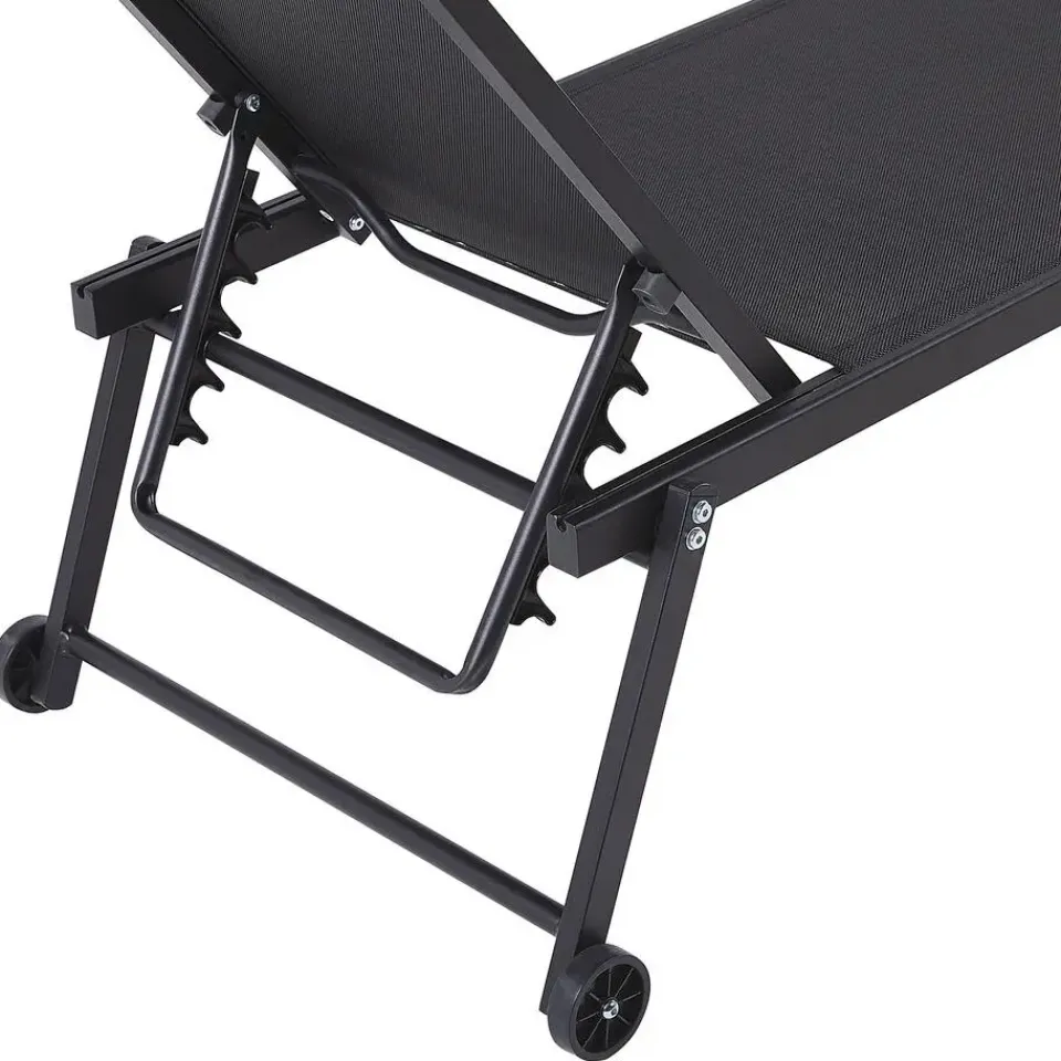 Beliani PORTOFINO - Strandstoel - Zwart - Aluminium Online