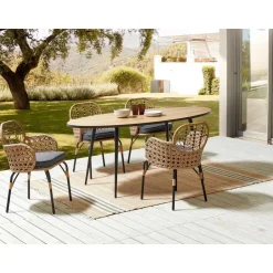 Beliani PRATELLO - Tuinstoel set van 4 - Naturel - Rotan Sale