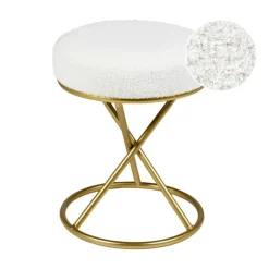 Leen Bakker PRESHO - Hocker - Gebroken wit - Bouclé Online