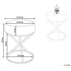 Leen Bakker PRESHO - Hocker - Gebroken wit - Bouclé Online