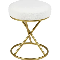 Leen Bakker PRESHO - Hocker - Gebroken wit - Bouclé Online