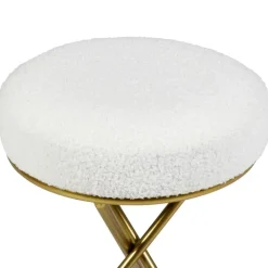 Leen Bakker PRESHO - Hocker - Gebroken wit - Bouclé Online