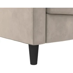 Dorel Home Presley - 3-zits hoekslaapbank met opbergruimte in grijs fluweel Clearance